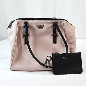 GUESS Pink Satchel & Matching Wristlet